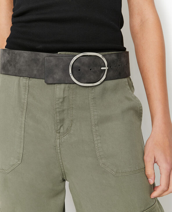 Ceinture avec boucle ovale noir - Pimkie