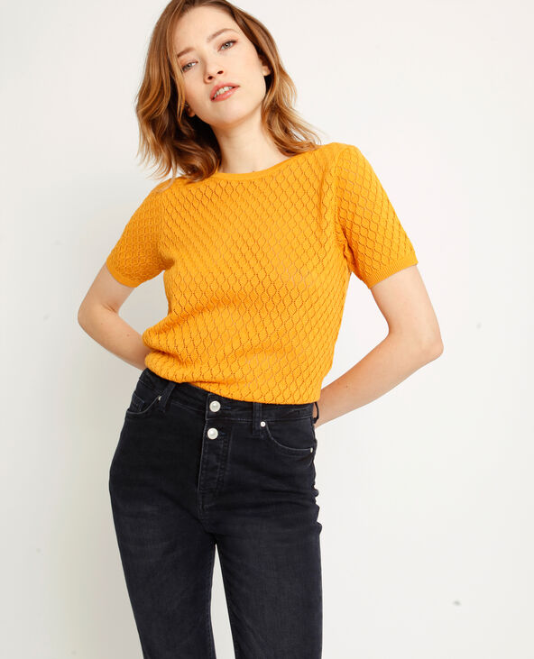 Top en maille ajourée orange - Pimkie