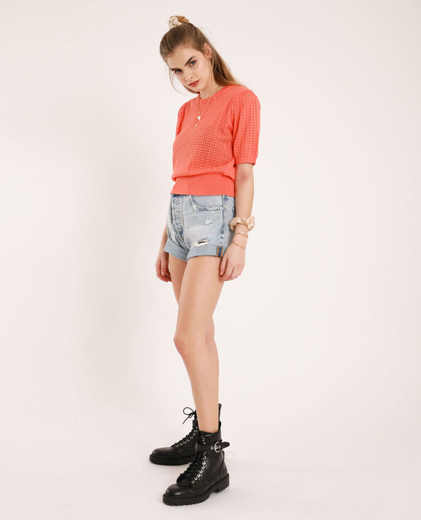 Pull à manches courtes orange - Pimkie