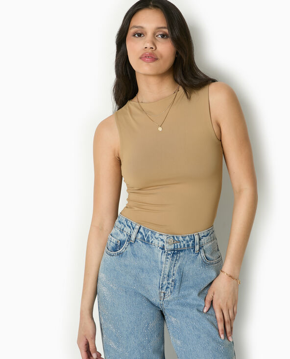 Top encolure bateau taupe - Pimkie