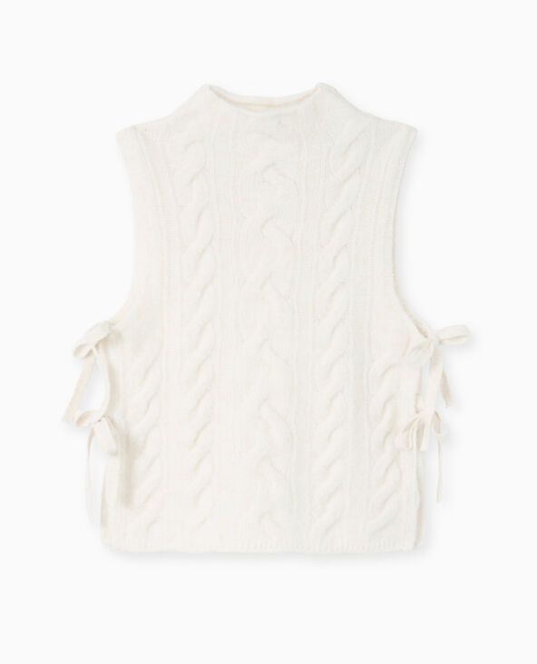 Pull sans manches avec nouettes sur les côtés blanc - Pimkie