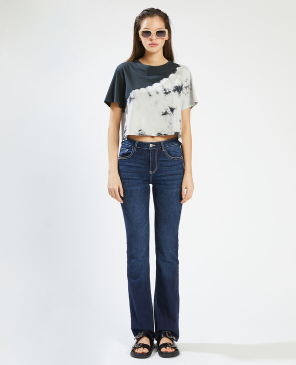 T-shirt cropped tie and dye noir - Pimkie