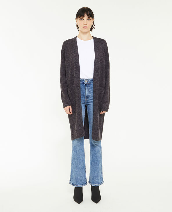 Gilet long avec poches gris chiné - Pimkie