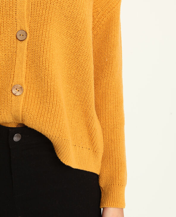 Gilet à col V jaune ocre - Pimkie