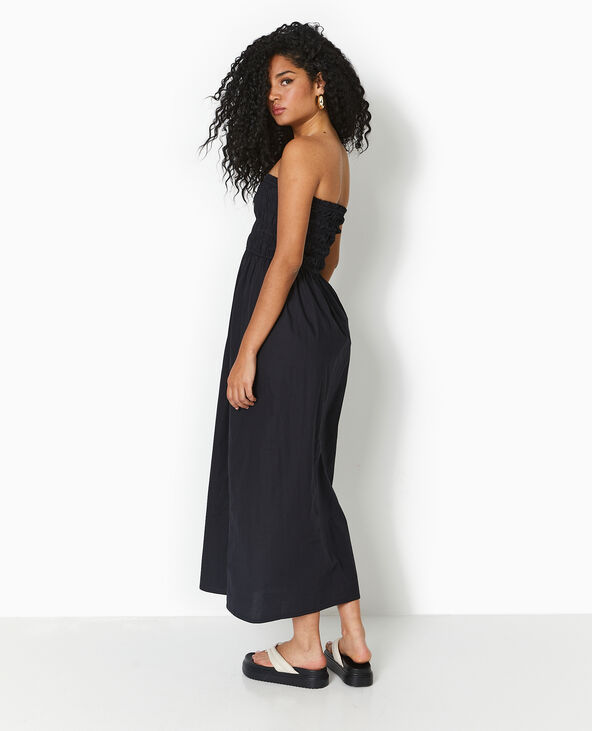 Robe longue bustier smocke