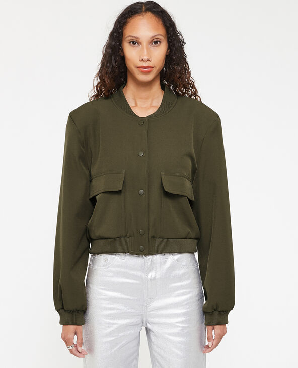 Bombers en toile avec épaulettes vert kaki - Pimkie