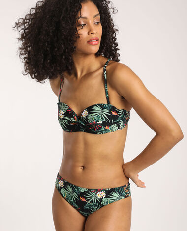 Haut de bikini tropical noir - Pimkie