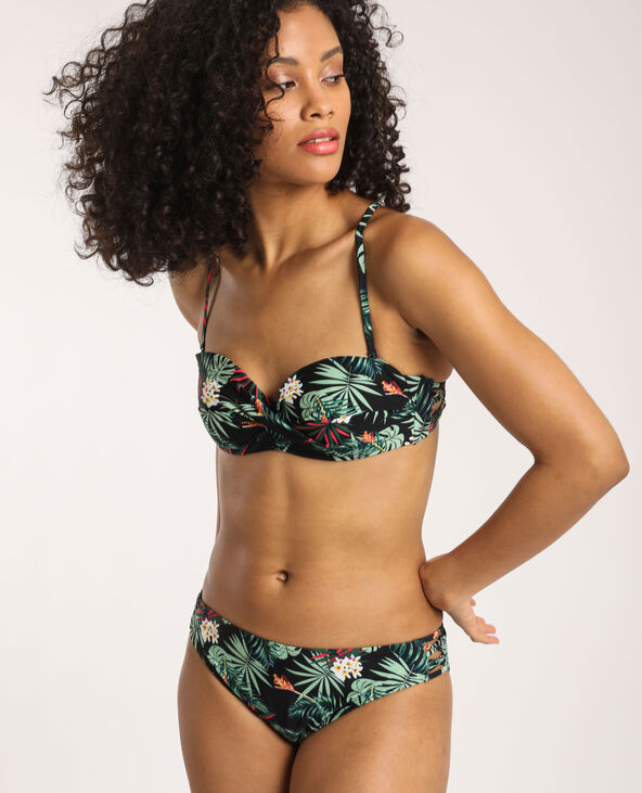 Haut de bikini tropical noir - Pimkie