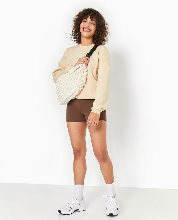 Sac banane XXL en tissu texturé gaufré écru - Pimkie