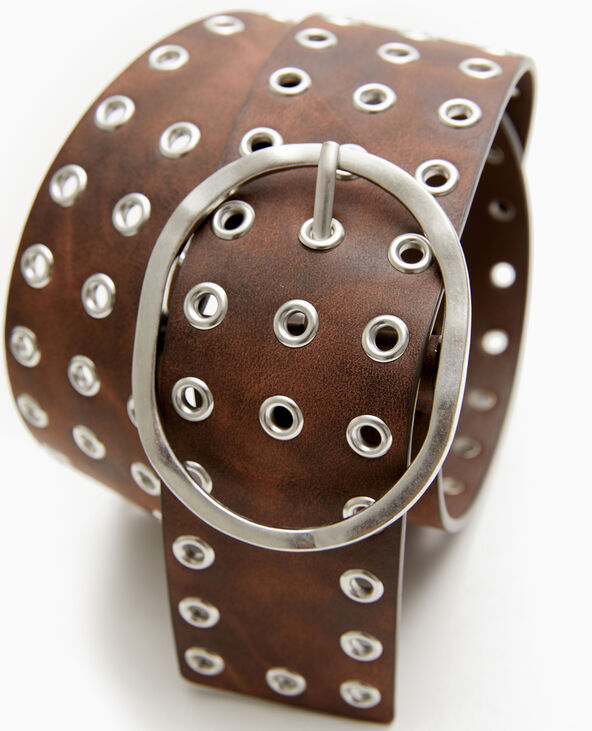 Ceinture avec œillets métalliques marron - Pimkie