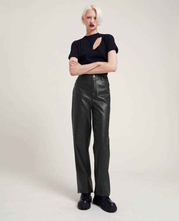 Pantalon simili cuir store droit
