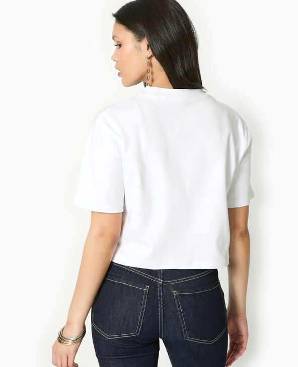 T-shirt ample et court blanc - Pimkie