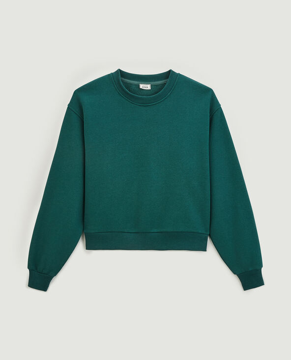 Sweat court en molleton vert - Pimkie