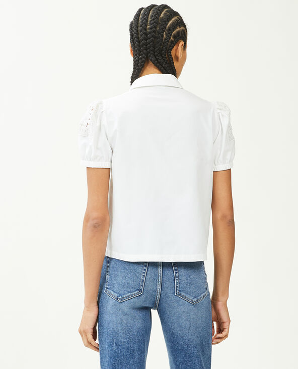 Chemise courte avec dentelle blanc - Pimkie