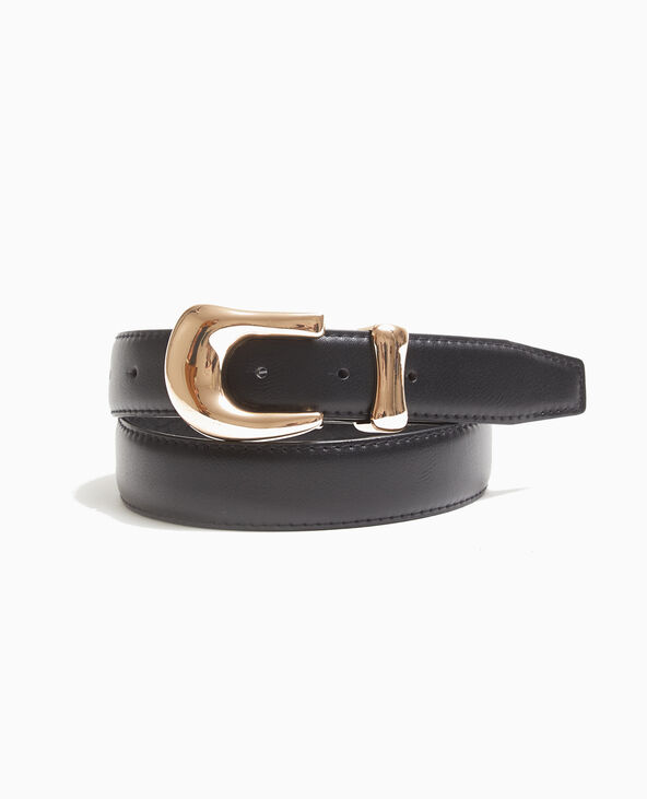 Ceinture avec boucle dorée noir - Pimkie