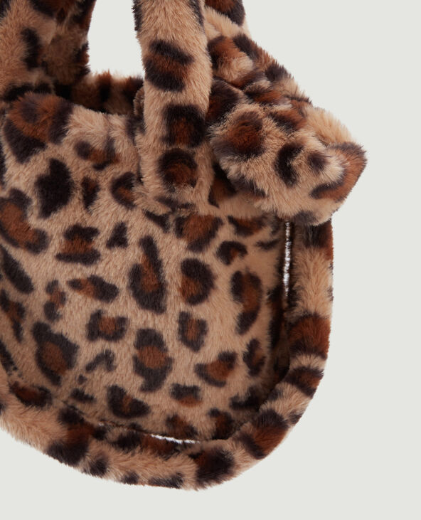Sac en fausse fourrure motif léopard beige - Pimkie