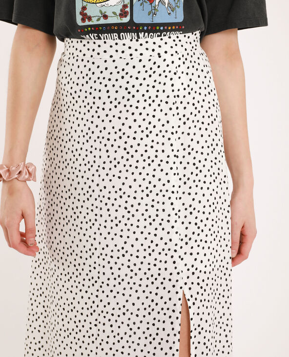 Jupe longue sales noire pois blancs