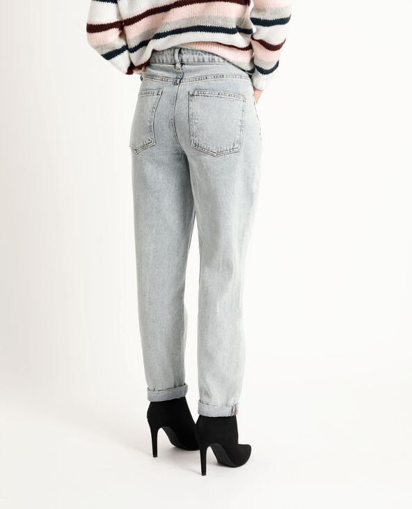 Jean straight mid waist Jean stoned - Pimkie