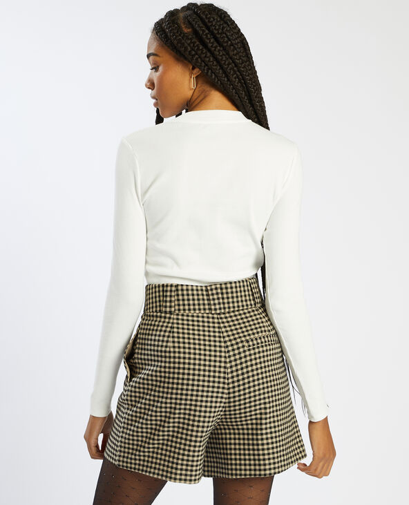Sous-pull cropped côtelé blanc - Pimkie