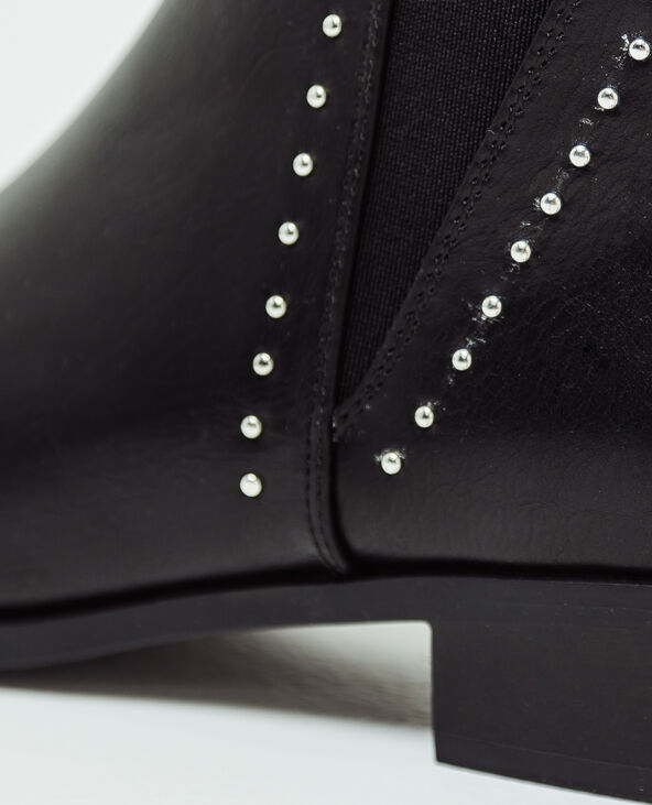 Bottines en faux cuir noir - Pimkie