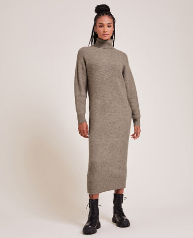 Robe pull longue col roulé beige - Pimkie