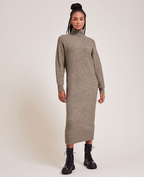 Robe col shop roulé laine