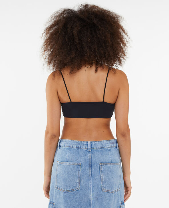 Brassière à bretelles encolure V noir - Pimkie