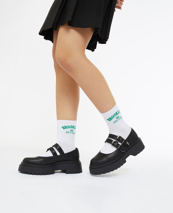Babies avec 2 brides et semelles chunky noir - Pimkie