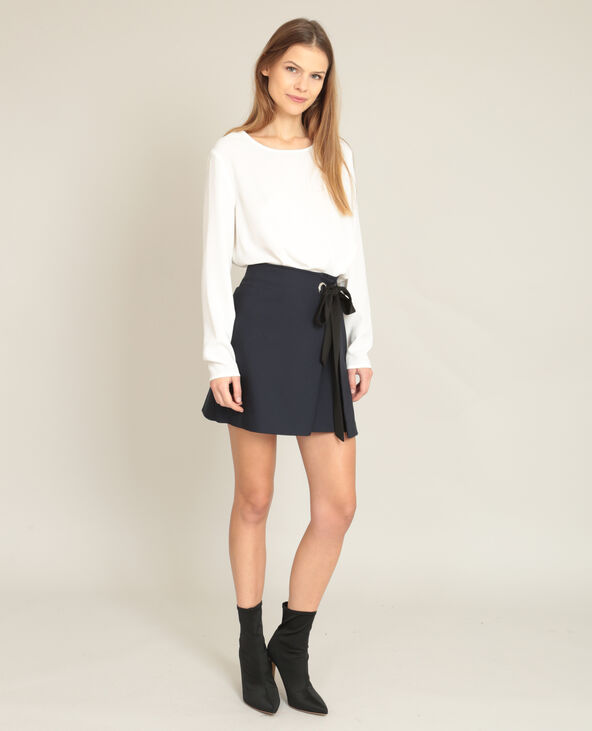 Mini jupe portefeuille bleu marine - Pimkie