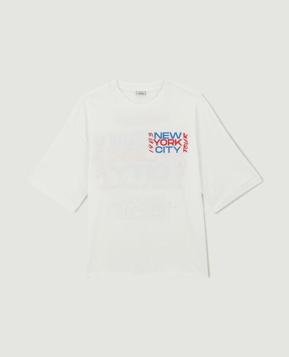 T-shirt oversize imprimé blanc - Pimkie