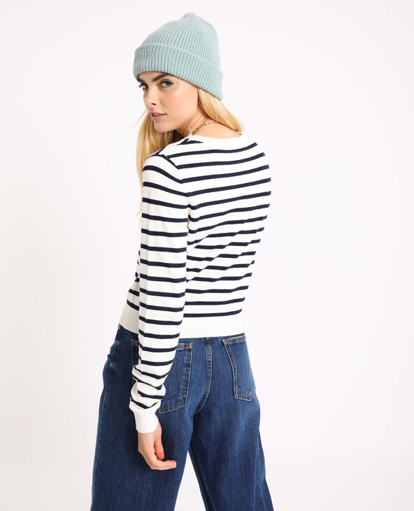 Pull rayé blanc - Pimkie
