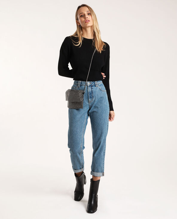 Pull en maille côtelée noir - Pimkie