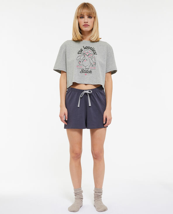 Ensemble pyjama Stitch gris chiné - Pimkie