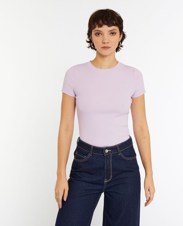 Top maille côtelée lilas - Pimkie