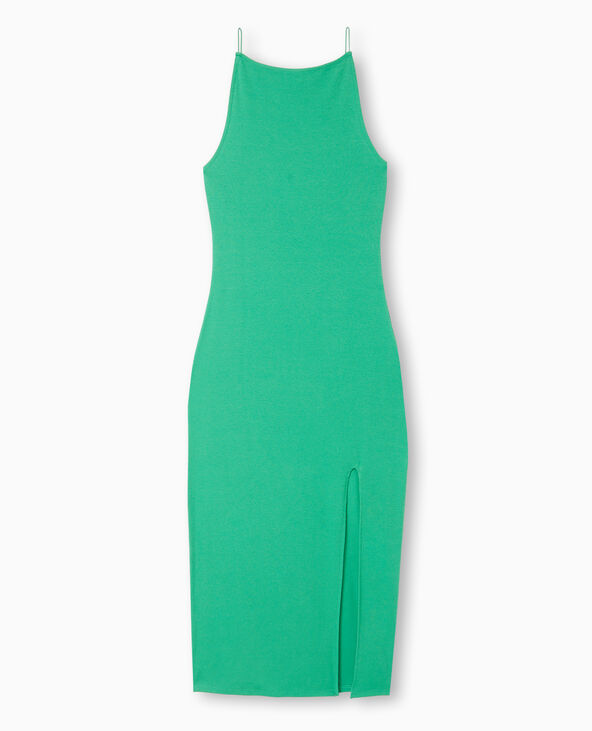 Robe longue encolure américaine vert - Pimkie