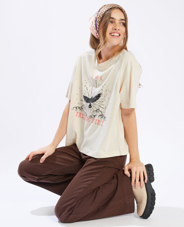 T-shirt imprimé " Freedom Spirit " beige - Pimkie