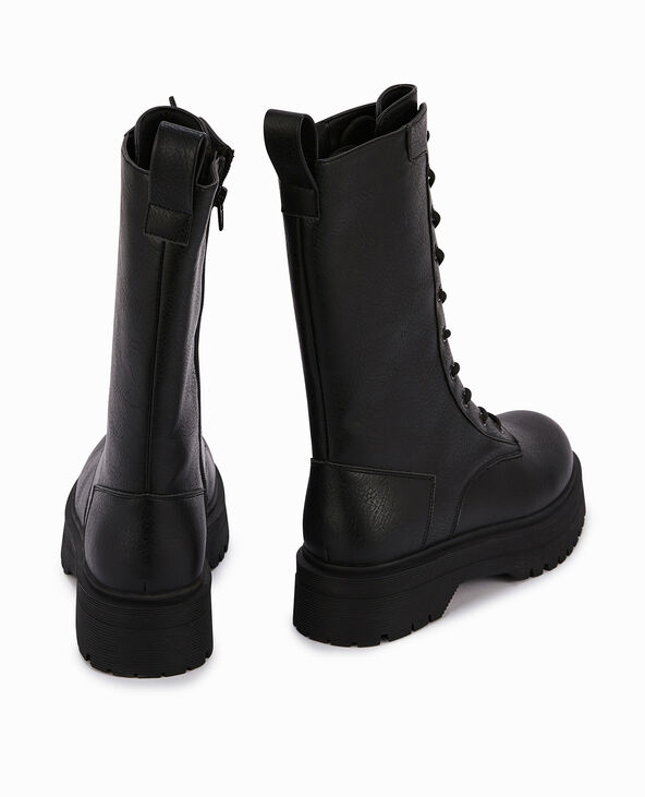 Bottines montantes à lacets noir - Pimkie