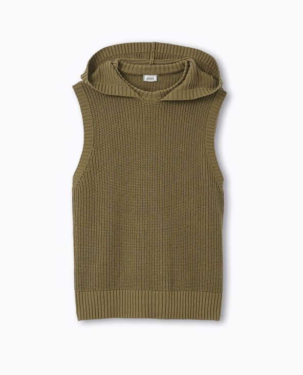Pull sans manches avec capuche vert kaki - Pimkie
