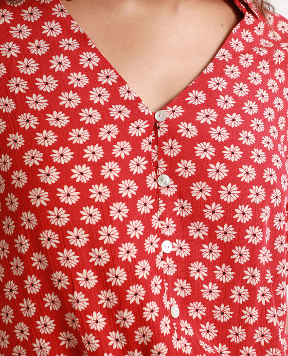 Chemisier fleuri rouge - Pimkie