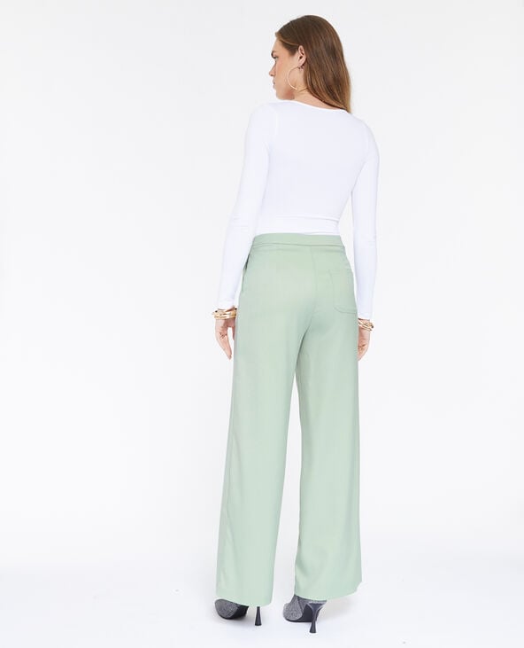 Pantalon large et droit taille haute vert clair - Pimkie