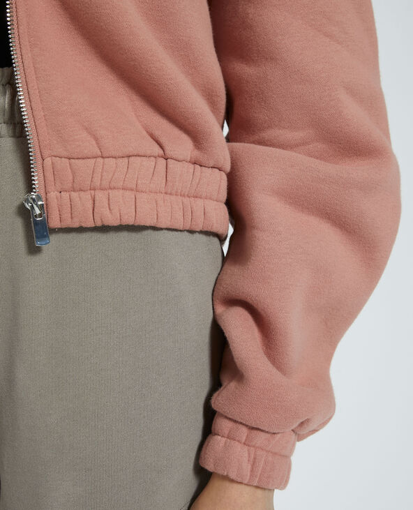 Sweat à capuche zippé molleton rose - Pimkie