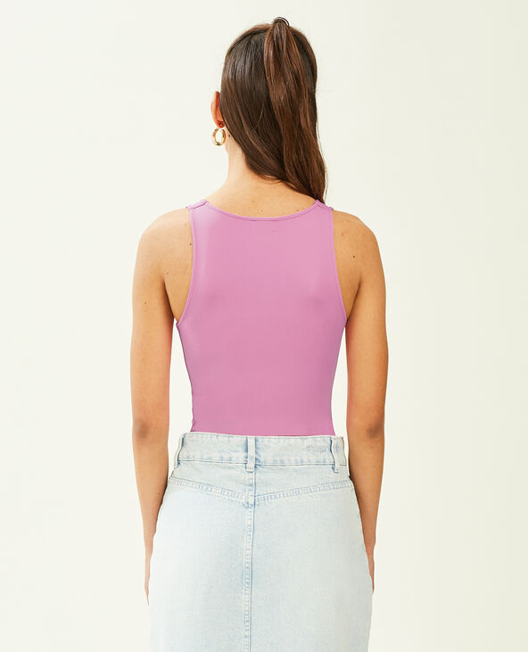 Body uni à col V rose - Pimkie