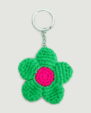 Porte-clé fleur en tricot bleu - Pimkie