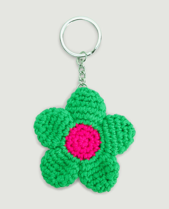 Porte-clé fleur en tricot bleu - Pimkie