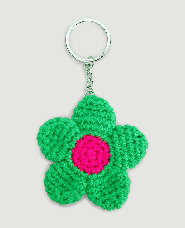 Porte-clé fleur en tricot bleu - Pimkie