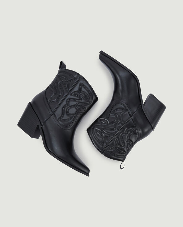 Boots santiags bouts pointus noir - Pimkie