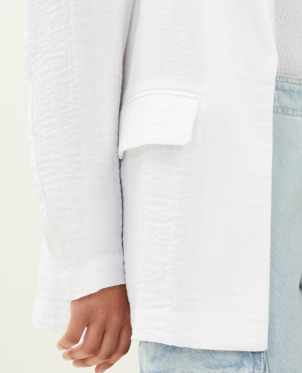 Veste blazer effet lin blanc - Pimkie
