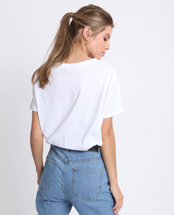 T-shirt brodé blanc - Pimkie