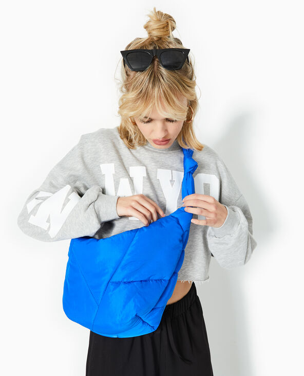 Grand sac en matière matelassé bleu électrique - Pimkie