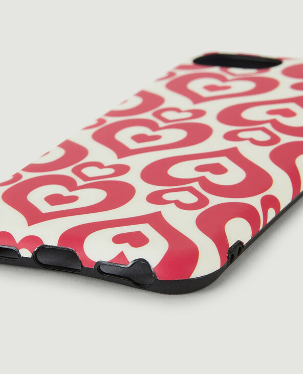 Coque iPhone "cœurs" rouge - Pimkie